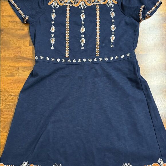 Tory Burch Navy and Orange Embroidered Dress - Picture 10 of 10